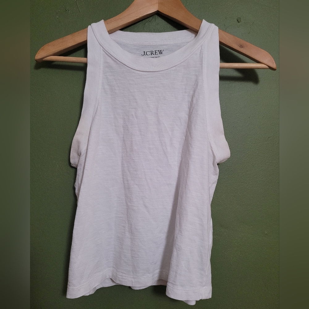 J.Crew Organic Slub White Tank Top - Size Small